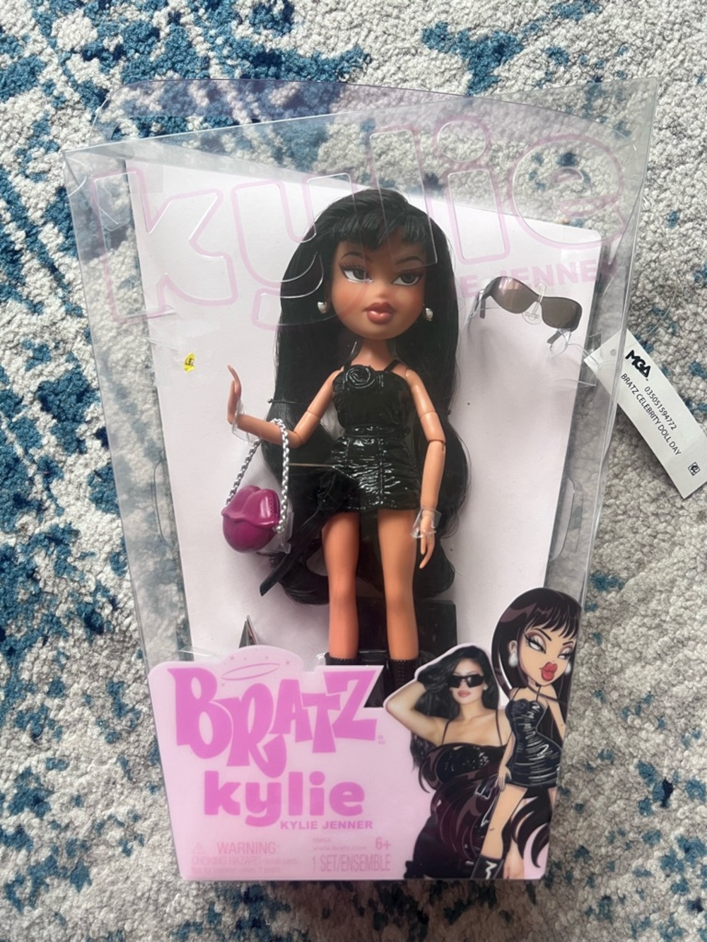 Kylie Doll in Black with Purple Purse